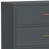 Max 36 Inch 3 Drawer Small Dresser Chest Brass Metal Frame Slate Gray By Casagear Home BM283860