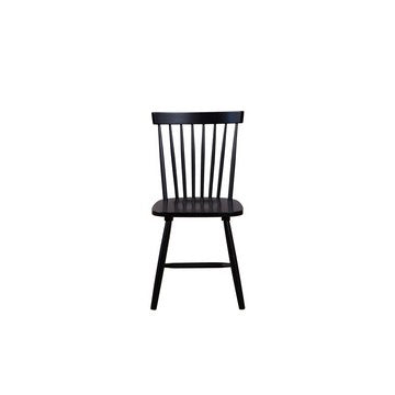 Ray Dining Side Chair | 18" | Rubberwood | Windsor Back | Set of 2 | Black