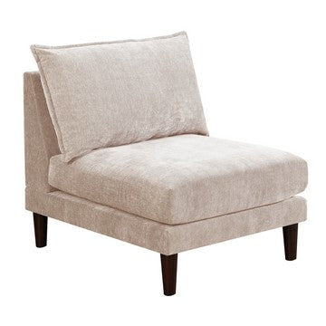 Rio 33 Inch Modular Armless Sofa Chair, Lumbar Cushion, Blush Pink By Casagear Home