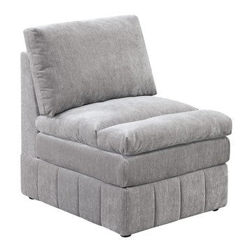 Luna 35 Inch Modular Armless Chair, Three Layer Plush Cushioned Seat By Casagear Home
