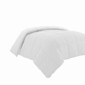 Beth Twin Comforter | Reversible Microfiber | White | Stitch Design