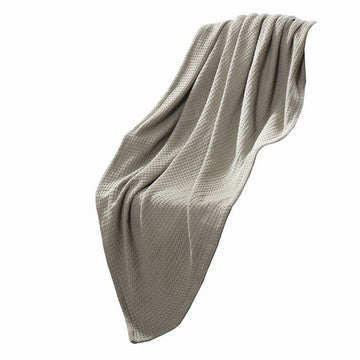 Nyx Twin Size Ultra Soft Cotton Thermal Blanket, Textured Feel, Taupe By Casagear Home