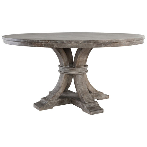 Toya Dining Table | 60" Round | Pedestal Base | Gray Brown