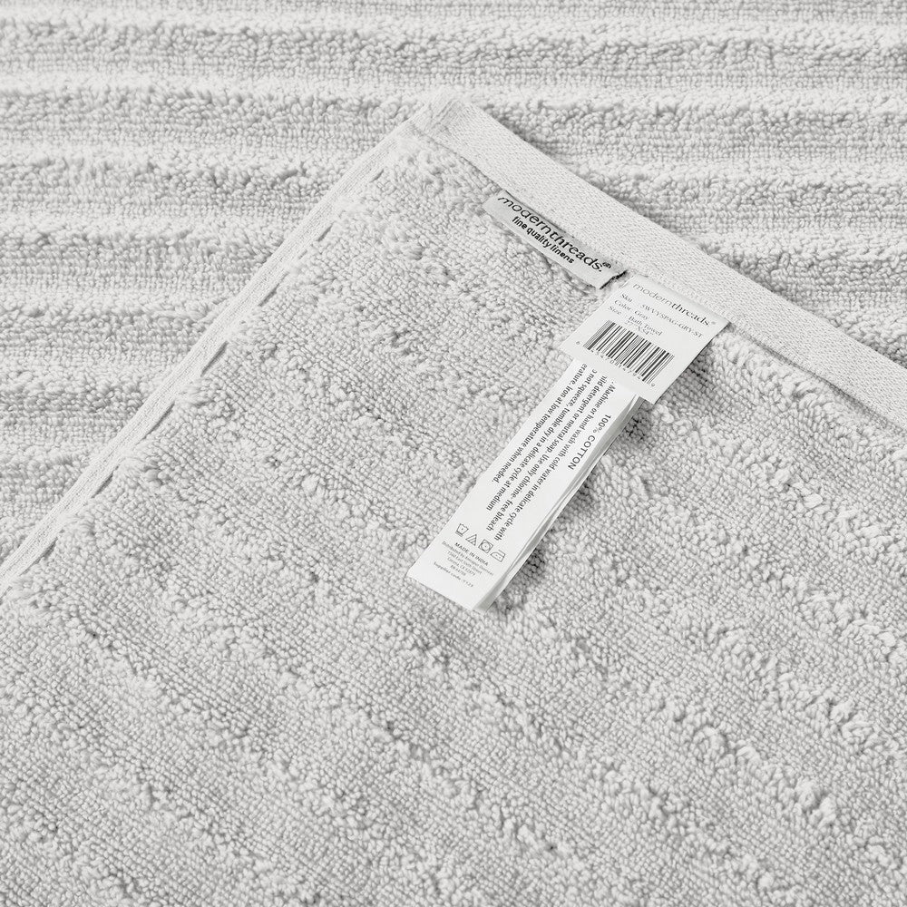 Cora 6 Piece Soft Egyptian Cotton Towel Set Classic Textured Design White By Casagear Home BM284589