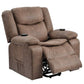 Walt 34 Inch Power Lifting Armchair Recliner Heating Remote Brown By Casagear Home BM284832