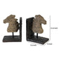 Ari Set of 2 Classic Bookends Horse Bust Polyresin Metal Brown Black By Casagear Home BM284982
