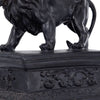 Ari Set of 2 Classic Bookends Lion Statuette Figurines Glossy Black Resin By Casagear Home BM284983