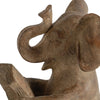 Ari Set of 2 Bookends Reading Elephant Statuettes Classic Brown Resin By Casagear Home BM284984