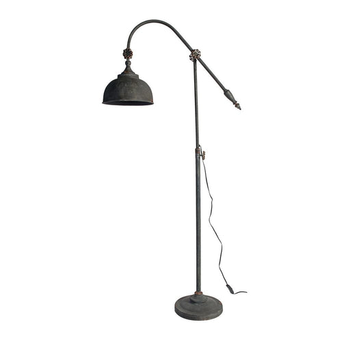 Floor Lamp | 67" | Iron | Adjustable Arm | Antique Black