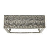 36 Inch Accent Console Table Capiz Shell Inlay Rectangular Gray By Casagear Home BM285102