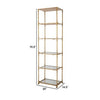 71 Inch Shelf 6 Tier Design 5 Glass Shelves Iron Frame Gold Finish By Casagear Home BM285111