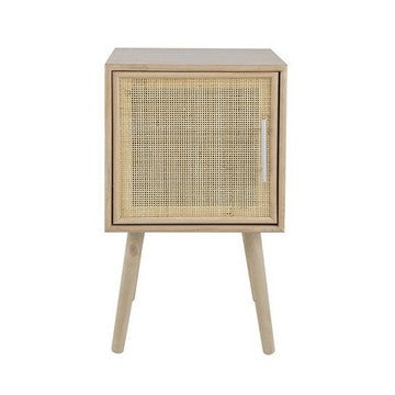 Oli 28 Inch Accent Cabinet Table Rattan Door Splayed Legs Natural Brown By Casagear Home BM285135