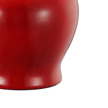 6 Inch Small Ginger Jar Lidded Porcelain Bell Shape Set of 3 Red By Casagear Home BM285146