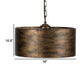 16 Inch 3 Light Chandelier Round Iron Frame Rustic Brushed Bronze Finish By Casagear Home BM285202