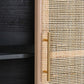 Dana 40 Inch Storage Cabinet Wood Frame 2 Shelves 2 Rattan Doors Black By Casagear Home BM285226