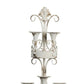 16 Inch Wall Mount Candle Holder Ornately Scrolled White Metal Finish By Casagear Home BM285548