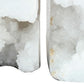 5 Inch Natural White Stone Bookends Artisanal Textured Geode Rock By Casagear Home BM285560