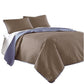 Eva 3 Piece Queen Microfiber Reversible Coverlet Set, Quilted, Blue, Brown By Casagear Home