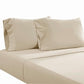 Ivy 4 Piece Full Size Cotton Ultra Soft Bed Sheet Set, Prewashed, Cream By Casagear Home