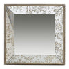 Filo 15 Inch Square Accent Wall Mirror, Raised Edges, Silver Wood Frame By Casagear Home