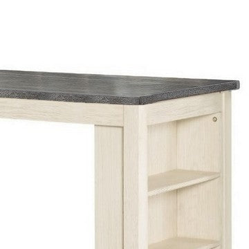 Joss 60 Inch Cottage Counter Height Table 2 Tone Wood Gray Top Cream Base By Casagear Home BM286286