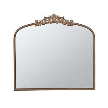 Kea Wall Mirror | 41" | Arched Metal Frame | Baroque Design | Gold