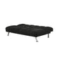 75 Inch Sofa Bed Pocket Coils and Spring Stylish Tufted Black Fabric By Casagear Home BM286431