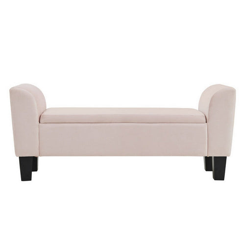 Cesar Ottoman Bench | 55" | Storage | Curved Arms | Pink Velvet