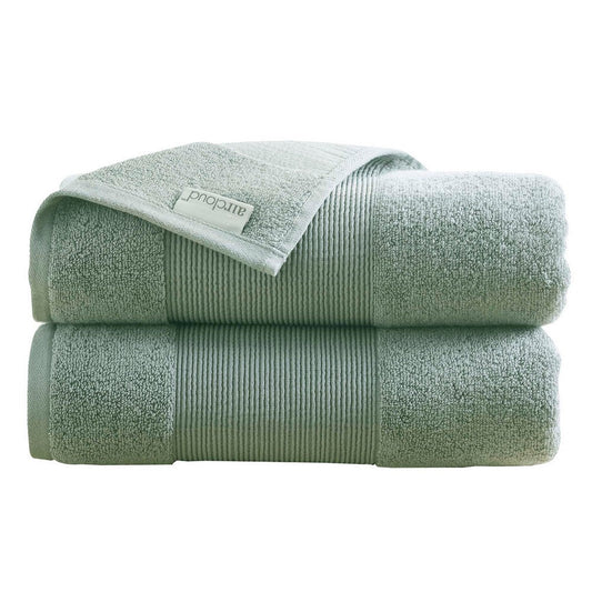 Lyra 2 Piece Ultra Soft Towel Set, Cotton Absorbent Texture, Sage Green By Casagear Home
