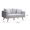 Mico 57 Inch Modern Loveseat USB Ports and Side Pocket Light Gray Fabric By Casagear Home BM287642