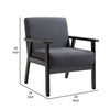 Colin 26 Inch Modern Chair Padded Cushions Wood Arms and Legs Dark Gray By Casagear Home BM287646