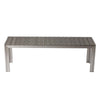 Theo 53 Inch Outdoor Bench, Gray Aluminum Frame, Plank Style Seat Surface By Casagear Home