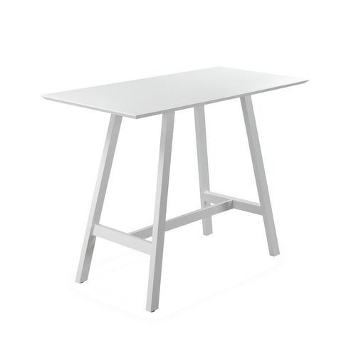 Keli Bar Table | 43" | Rectangular | Classic White Aluminum Frame
