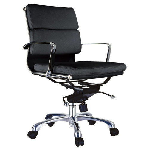 Elle Swivel Office Chair | 20" | Rolling Wheels | Low Back | Black