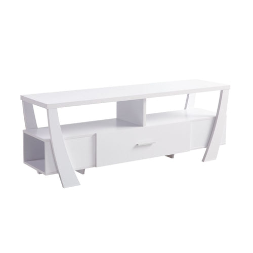 Ayan TV Console | 60" | 3 Shelves | 1 Drawer | Crisp White