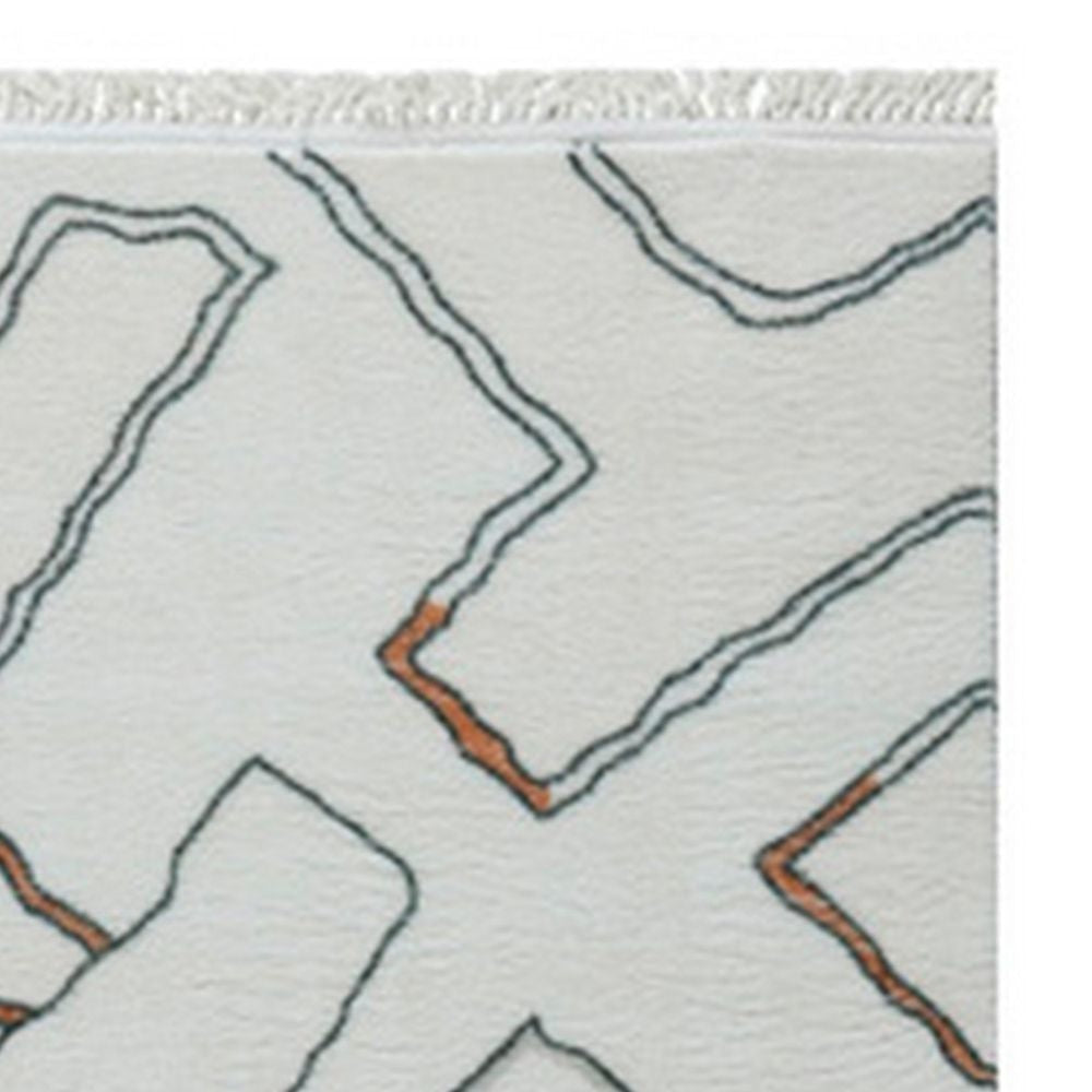 Wini 5 x 7 Area Rug Gray Polyester Multicolored Sporadic Lines Print By Casagear Home BM294054