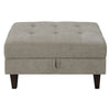 34 Inch Storage Ottoman Birchwood Tufted Seat Gray Chenille Fabric By Casagear Home BM294811