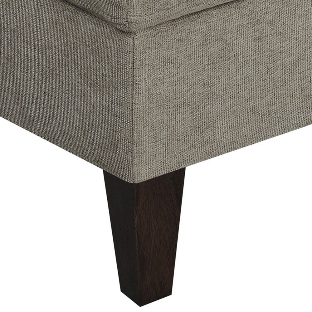 34 Inch Storage Ottoman Birchwood Tufted Seat Gray Chenille Fabric By Casagear Home BM294811