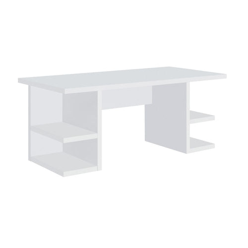 Writing Desk | 71" | 4 Shelves | Modern White Finish