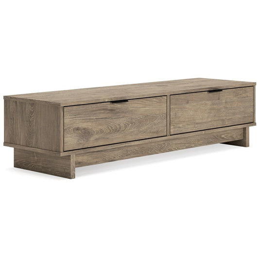53 Inch 2 Drawer Storage Bench, Rich Solid Brown Frame, 2 Gliding Drawers By Casagear Home