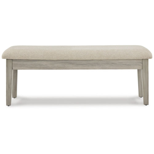 Storage Bench | 49" | Tapered Legs | Beige Textured Fabric