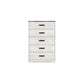 Wisp 46 Inch Tall Dresser Chest 5 Drawers Rustic Smooth White Finish By Casagear Home BM296889
