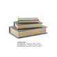 Nesting Decor Book Box Set of 3 Gray Polyester Cover Black Velvet Lining By Casagear Home BM299216