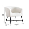 Ino 28 Accent Chair Curved Backrest Shelter Arms White By Casagear Home BM300893