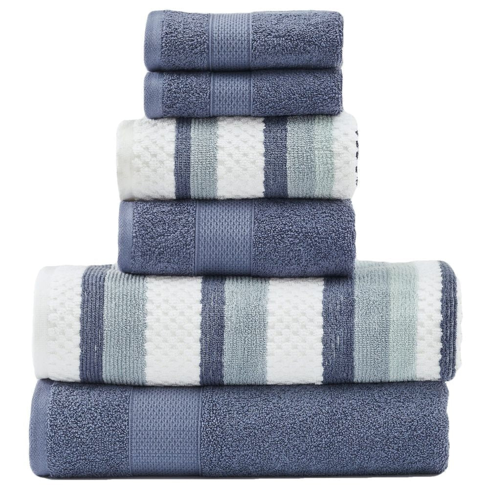 Home Cotton, Striped Hand Towel Set 13 X 30 Inches Decorative Luxury Hand  Towels (set Of 3 Yellow Pink Blue)