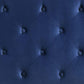 Agapi Queen Size Bed Button Tufted Nailhead Trim Blue Fabric Upholstery By Casagear Home BM302197