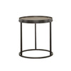 24 Inch Rustic Round End Table Weathered Elm Brown Top Hollow Base Gray By Casagear Home BM302510