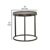24 Inch Rustic Round End Table Weathered Elm Brown Top Hollow Base Gray By Casagear Home BM302510