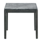 Kyo 24 Inch End Table Gray Faux Marble Top Sandy Texturing Black Legs By Casagear Home BM302513
