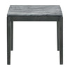 Kyo 24 Inch End Table Gray Faux Marble Top Sandy Texturing Black Legs By Casagear Home BM302513